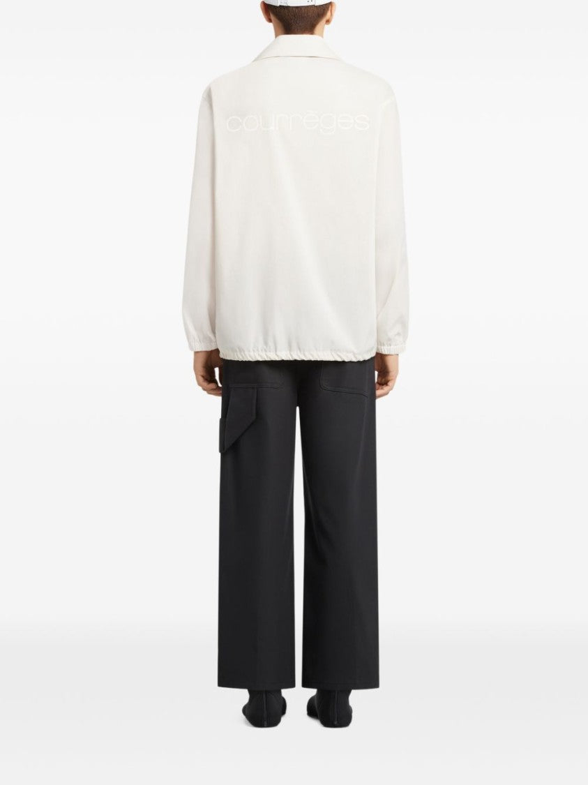 Courrèges Beige Button Drawstring Hem Back Jacket