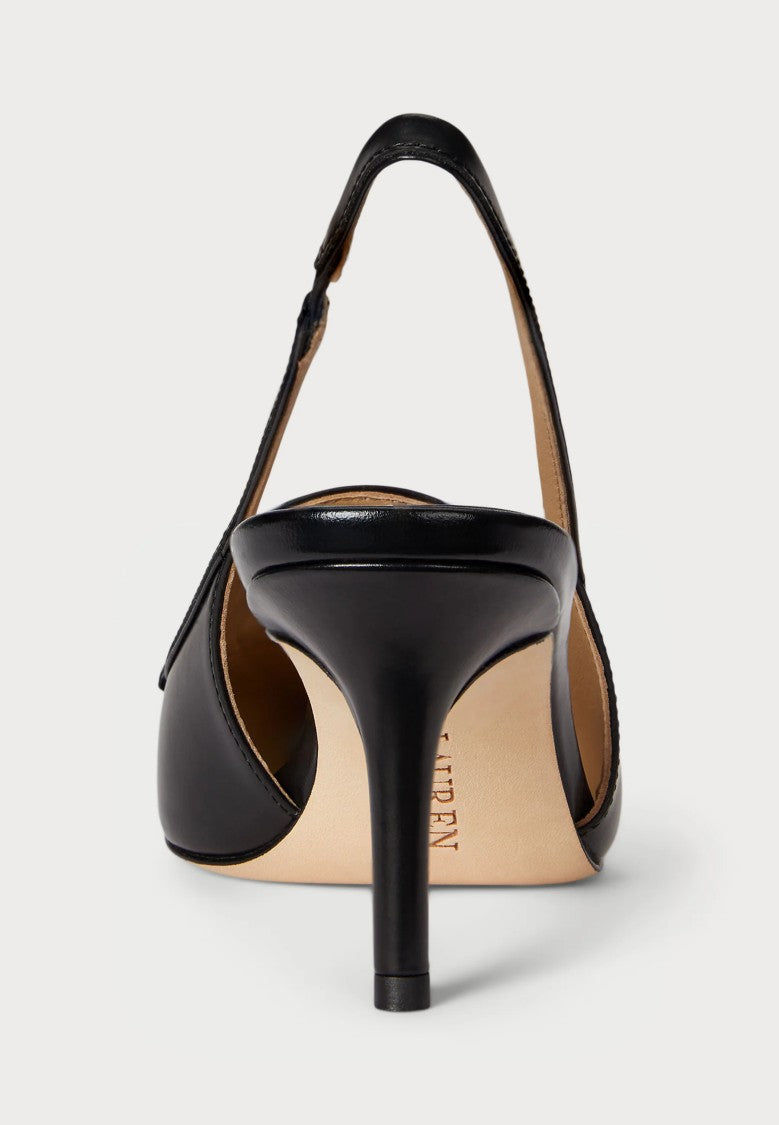 Lauren Ralph Lauren Black Khloe Lr Glazed Leather Pumps