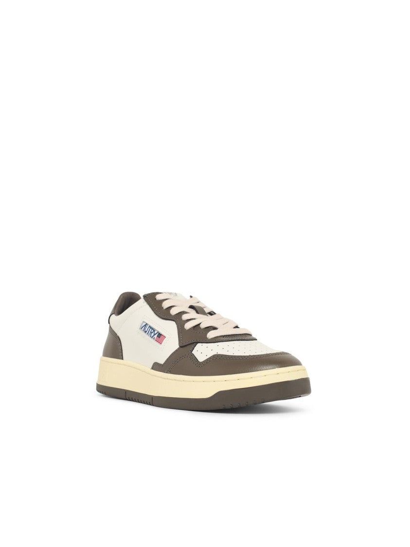 Autry 'Medalist Low' White And Brown Leather Sneakers