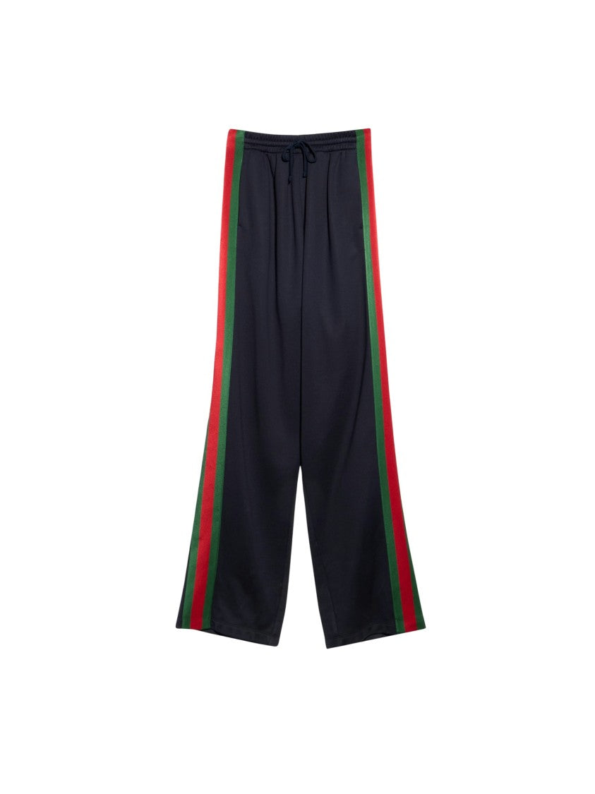 Gucci Wide-Leg Sportswear Pants With Web Detailing