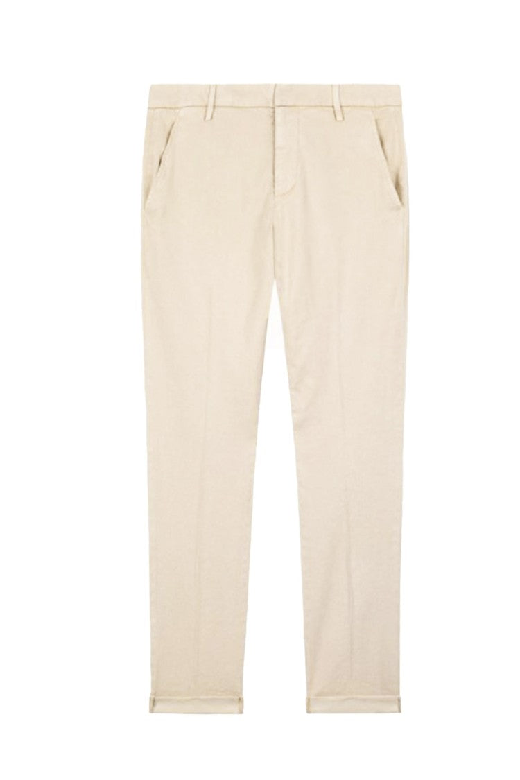 Dondup Beige Linen-Lyocell Blend Tapered Pants