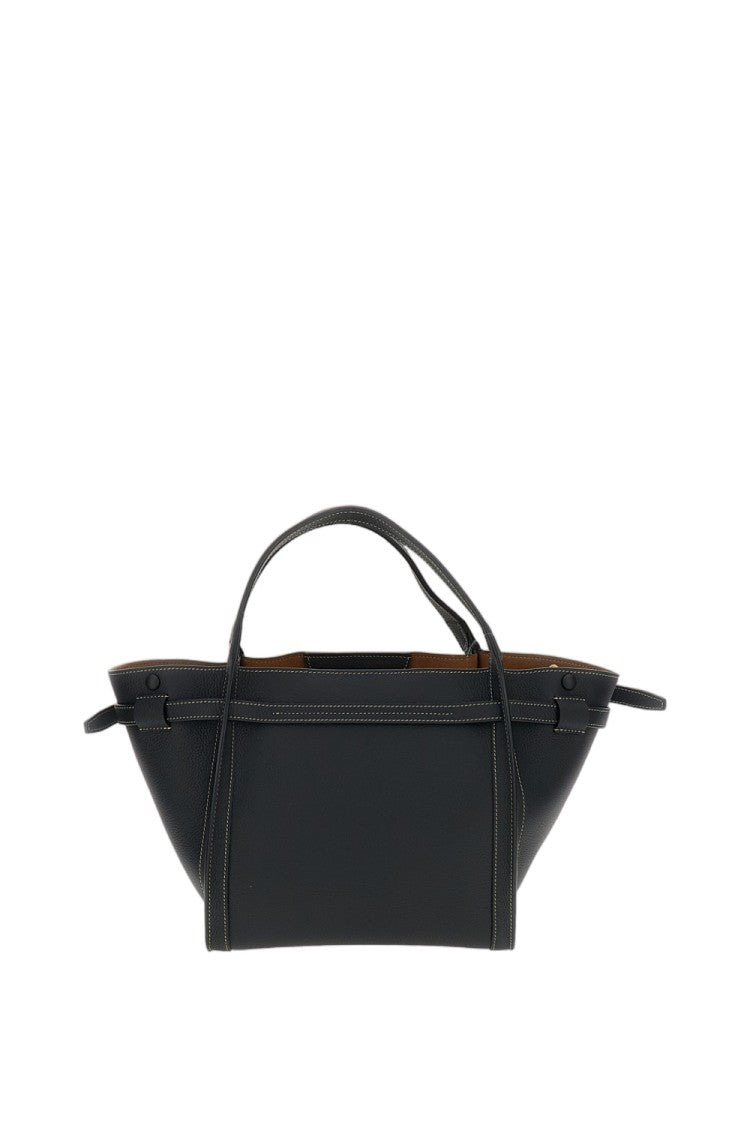 Tod's Black Tim Shopping Hammered Leather Tote Bag