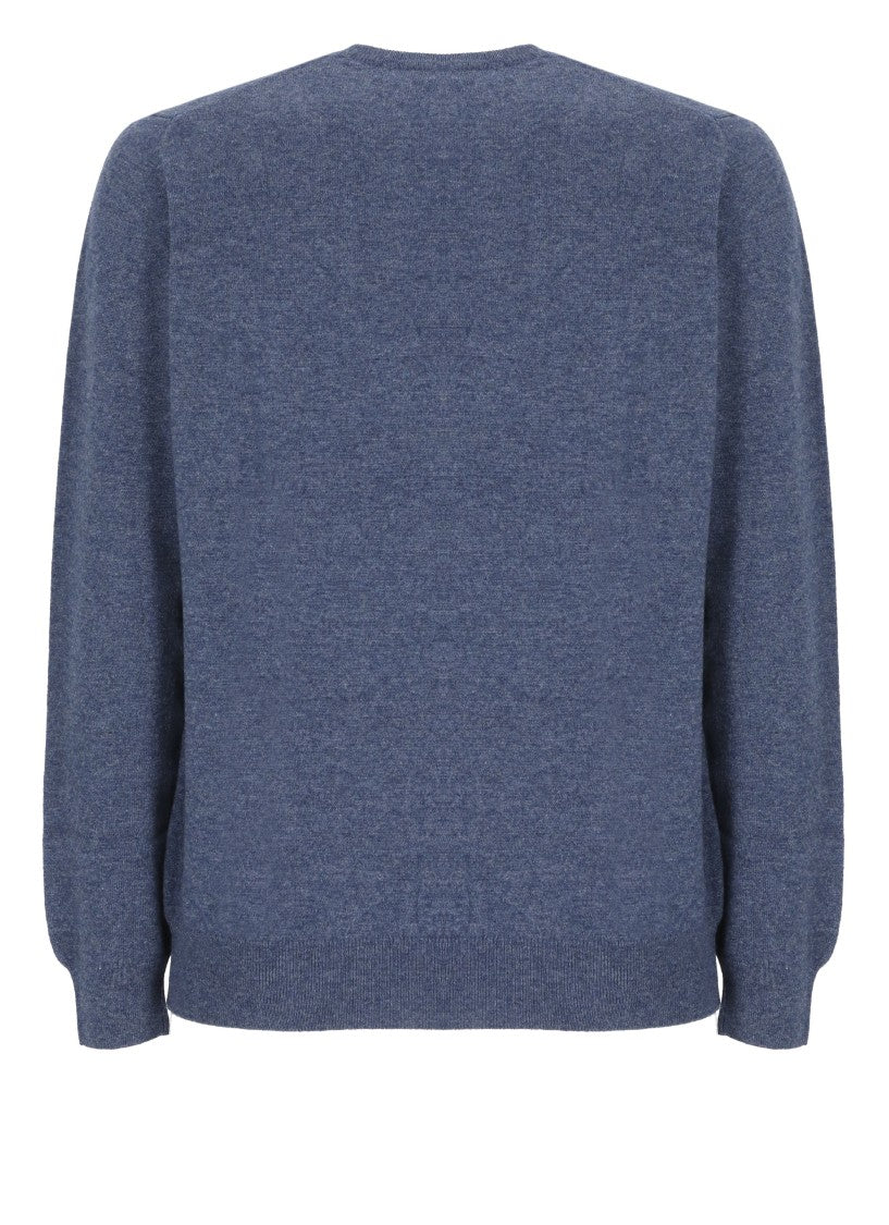 Della Ciana Blue Wool-Blend Crew Neck Sweater