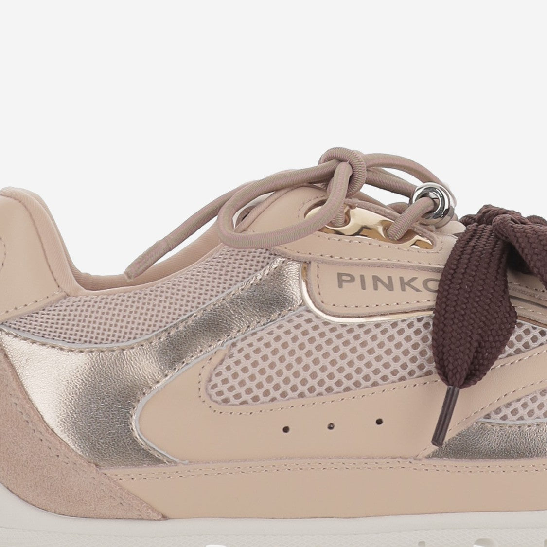Pinko Two-Tone Sneakers With Technical Mesh Inserts