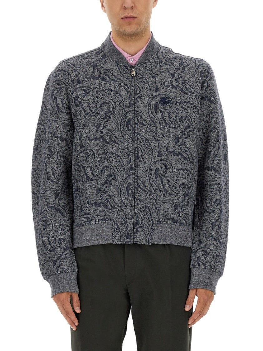 Etro Jacquard Bomber Jacket Featuring Paisley Pattern