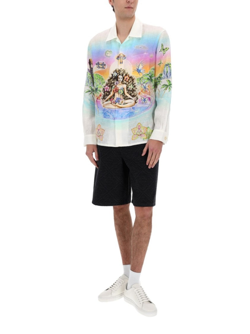 Casablanca Innocence Printed Lightweight Linen Shirt