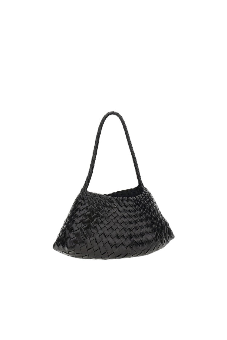 Dragon Diffusion Woven Leather Shoulder Bag With Triangular Silhouette