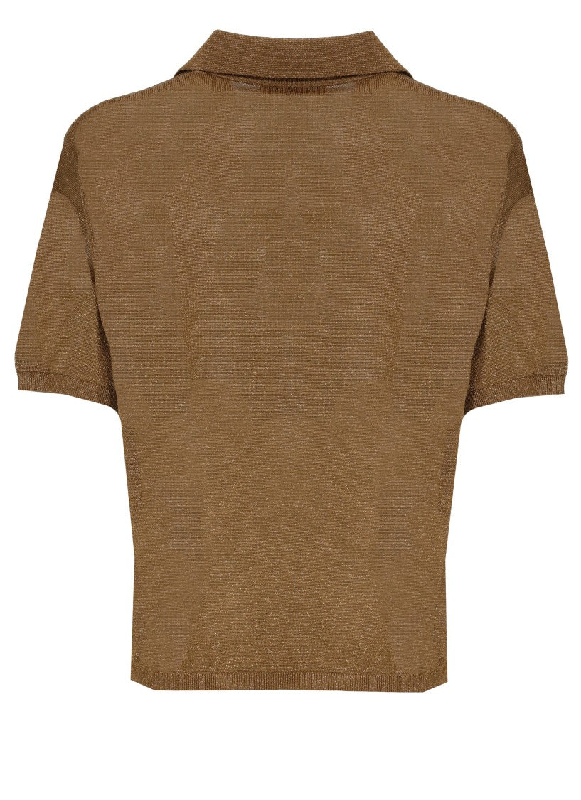 Kangra Bronze Lurex Viscose Polo Shirt
