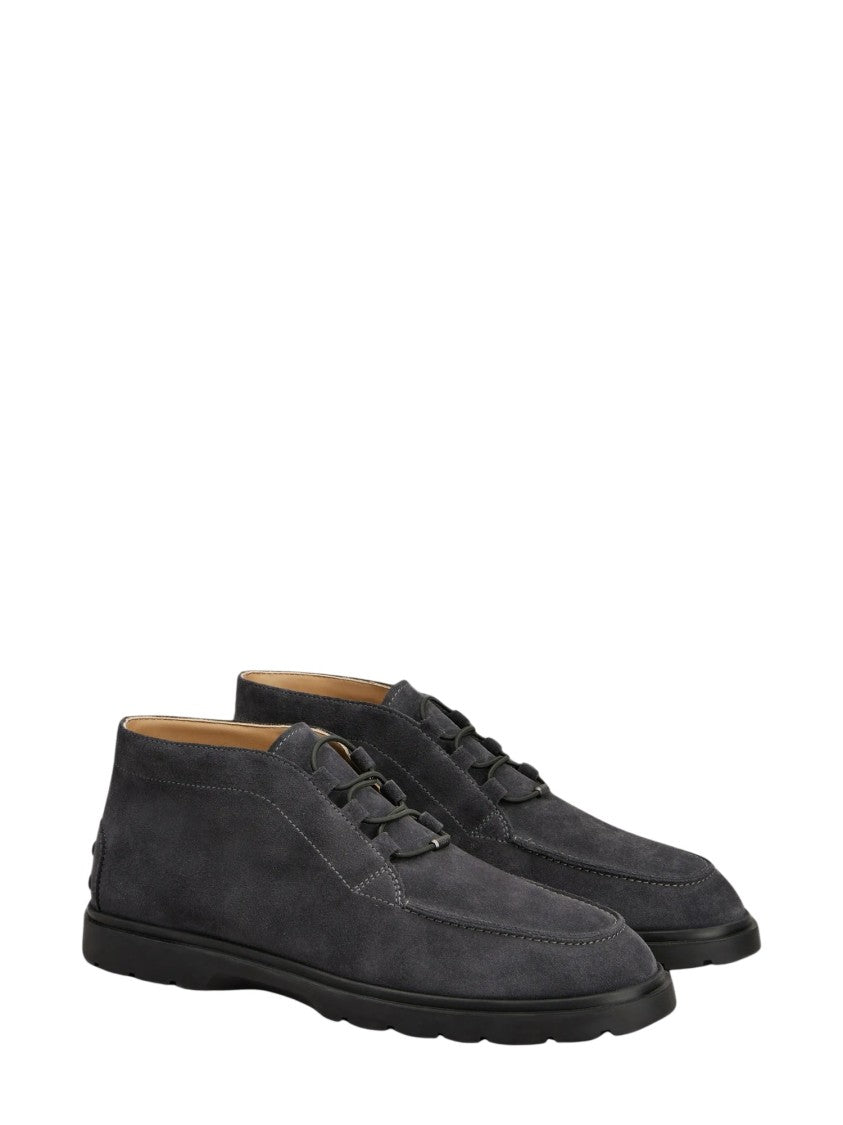 Tod's Grey Minimalist Suede Desert Boots