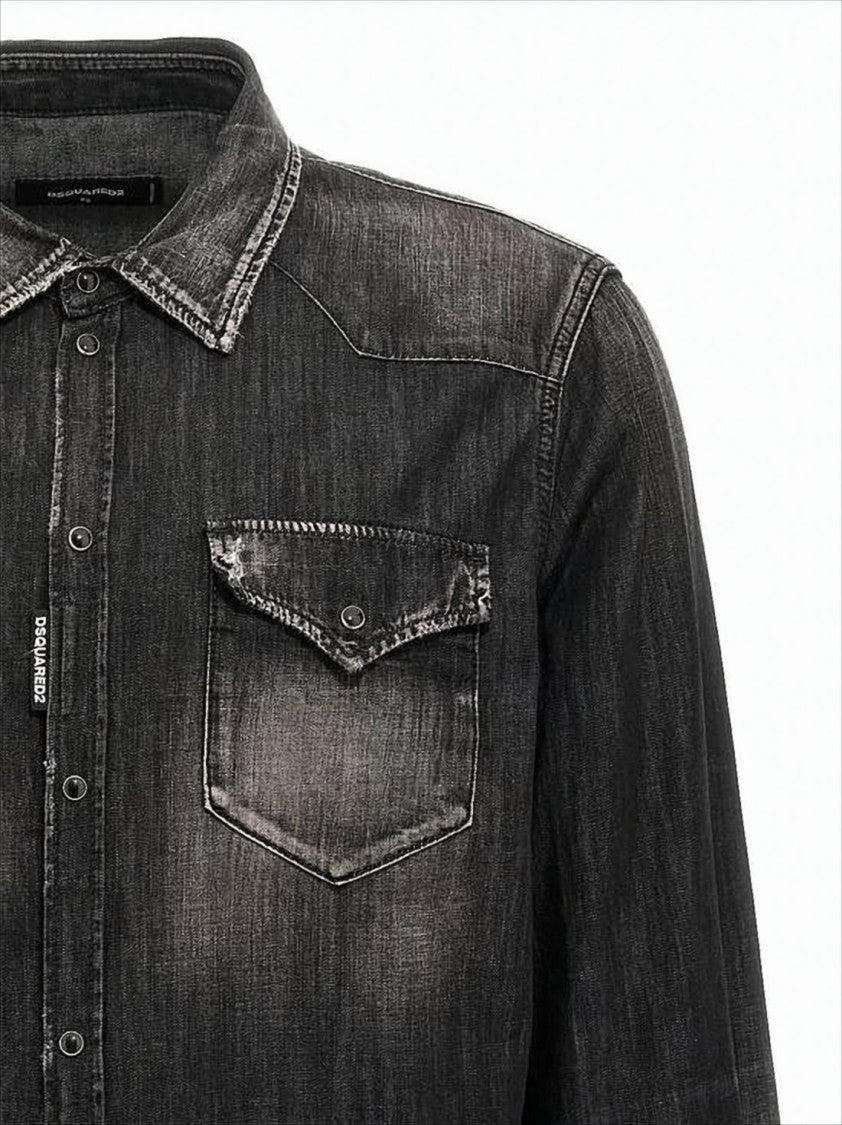 Dsquared2 Faded Black Denim Shirt