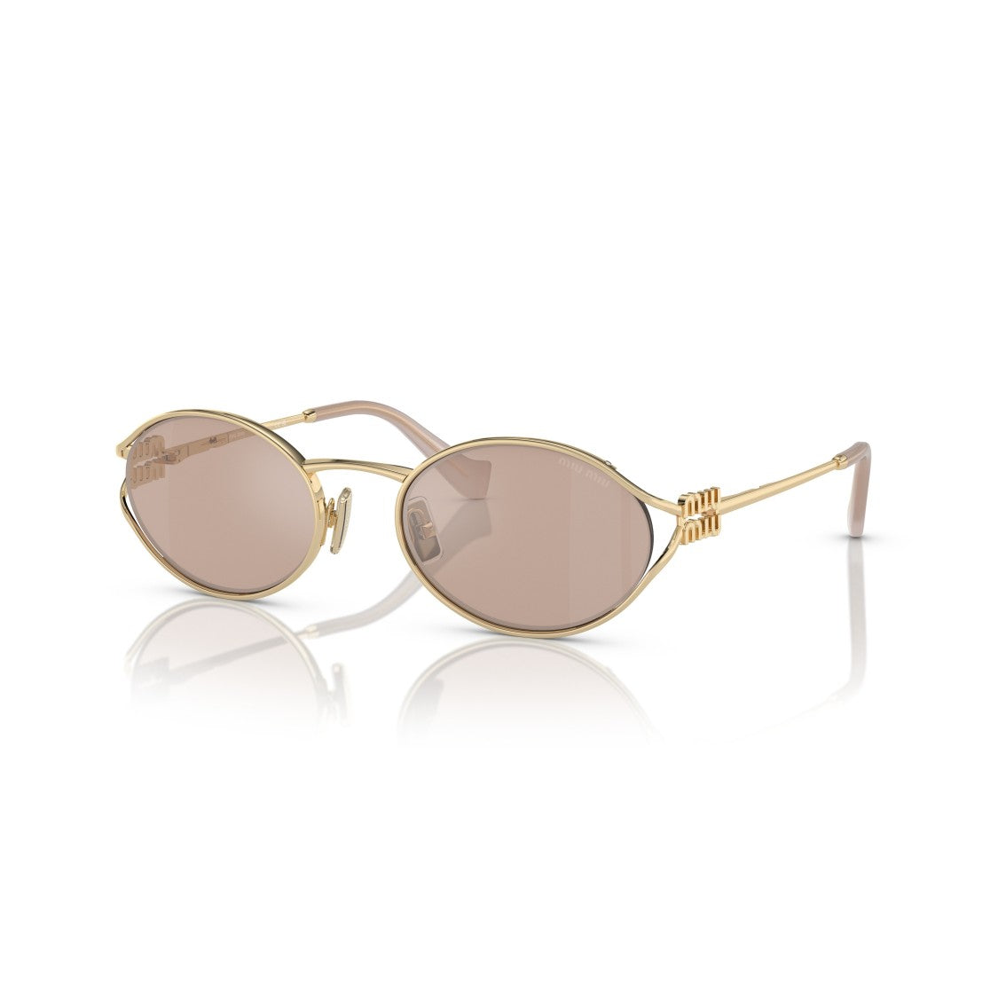 Miu Miu 0Mu 52Ys Oval Gold-Tone Sunglasses