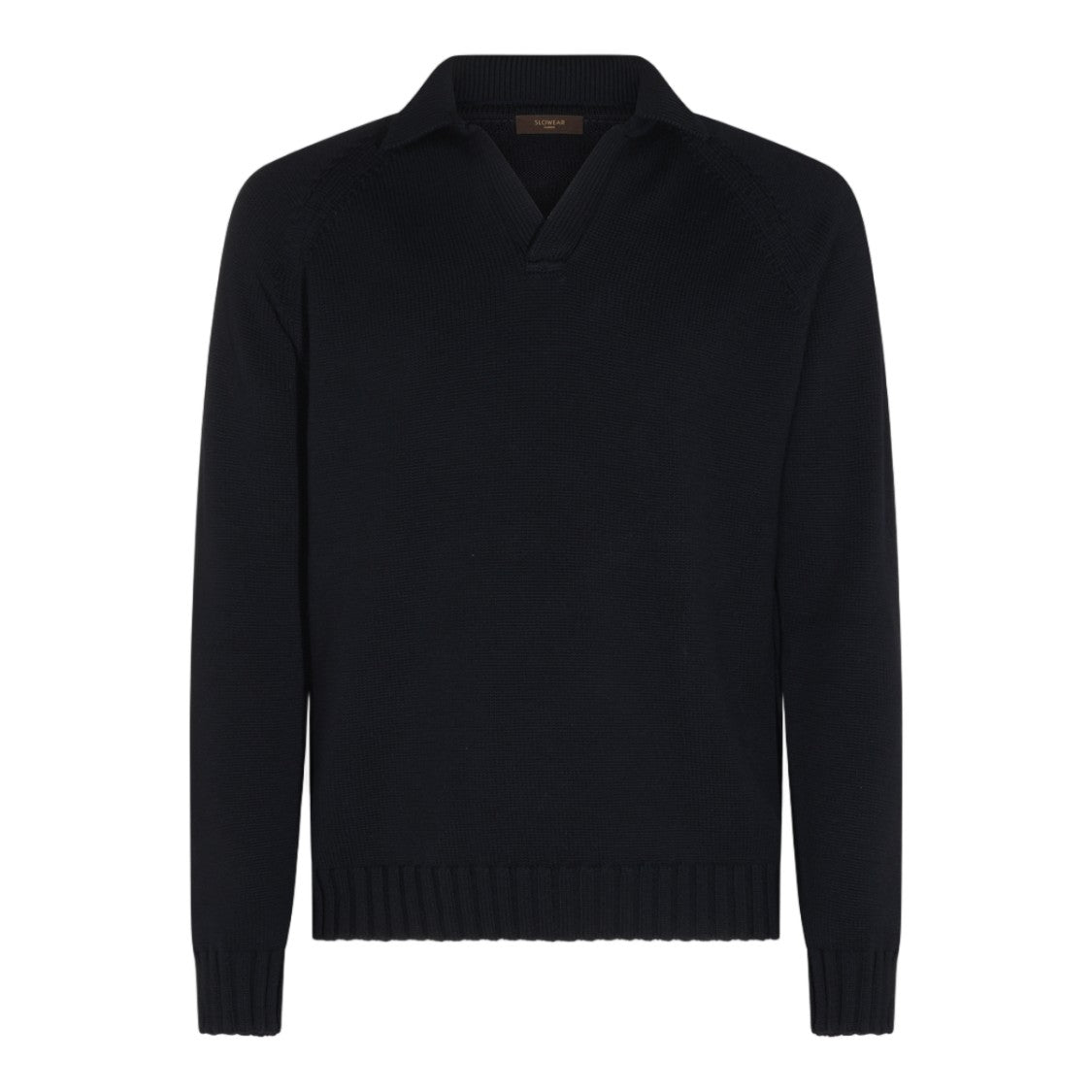 Zanone Polo Collar Fine Textured Ribbed Sweater