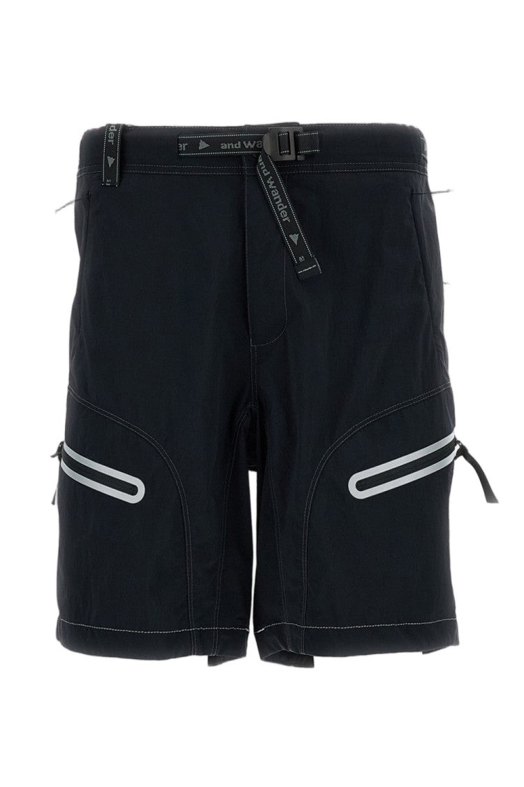 And Wander Black Light Hike Stretch Nylon Shorts