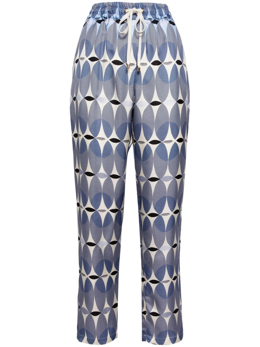 Lorena Antoniazzi Geometric Print Relaxed Trousers With Elasticated Waistband