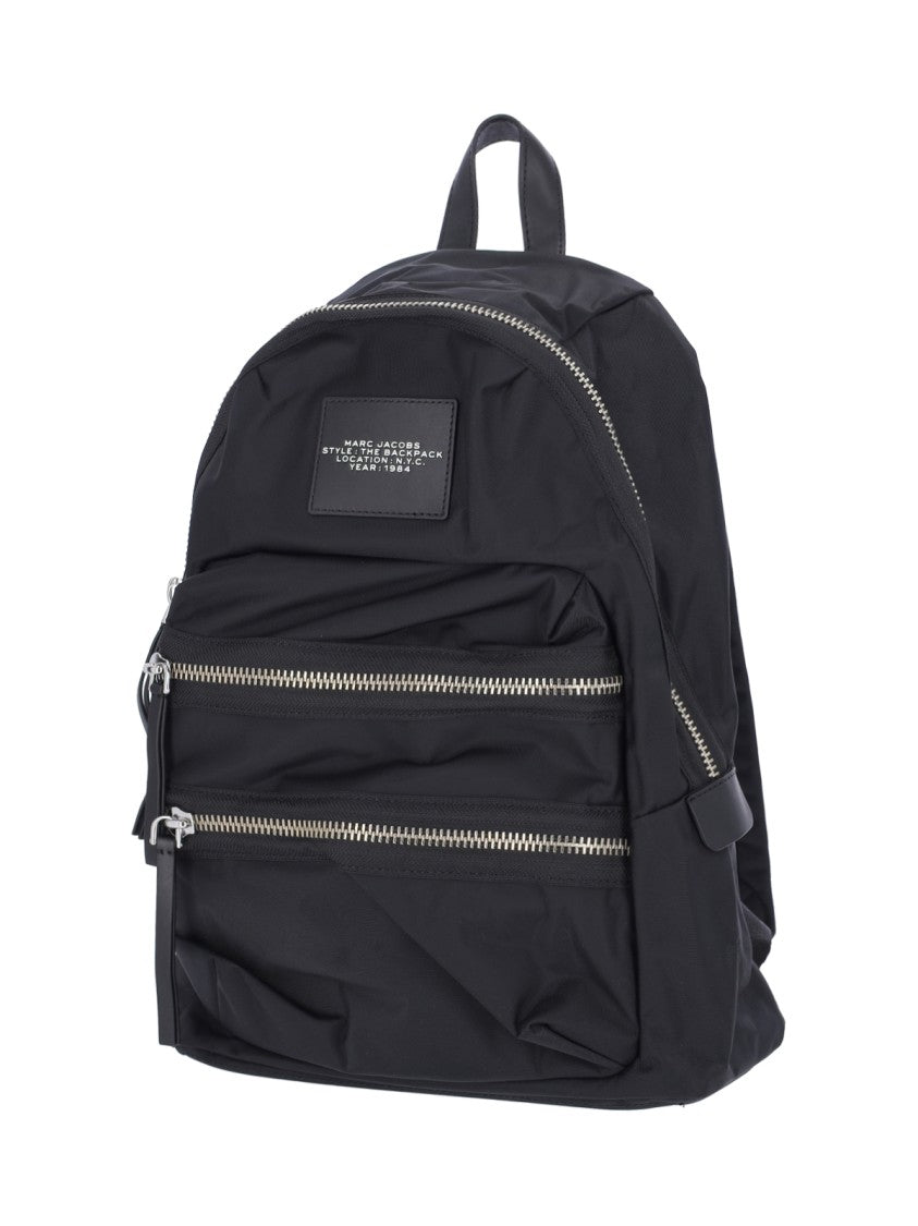 Marc Jacobs Large Black Nylon Backpack With Leather Accents
