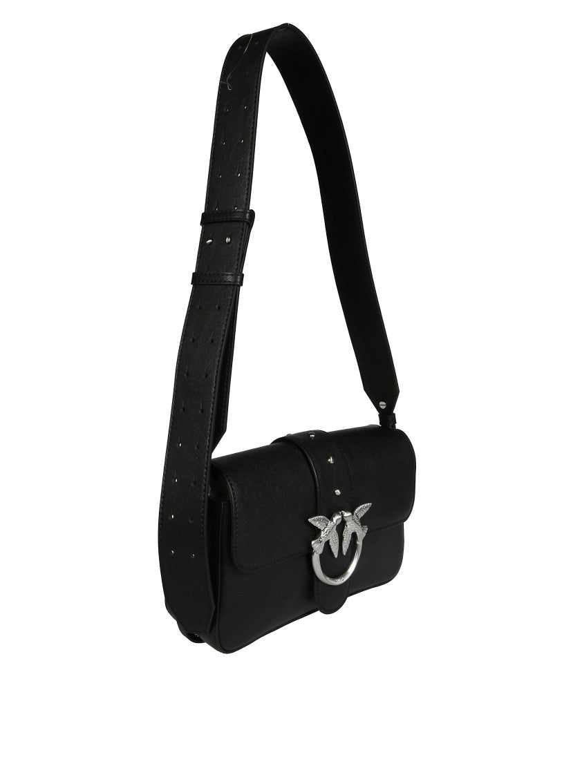 Pinko Slouchy Black Mini Crossbody Bag With Zip Closure