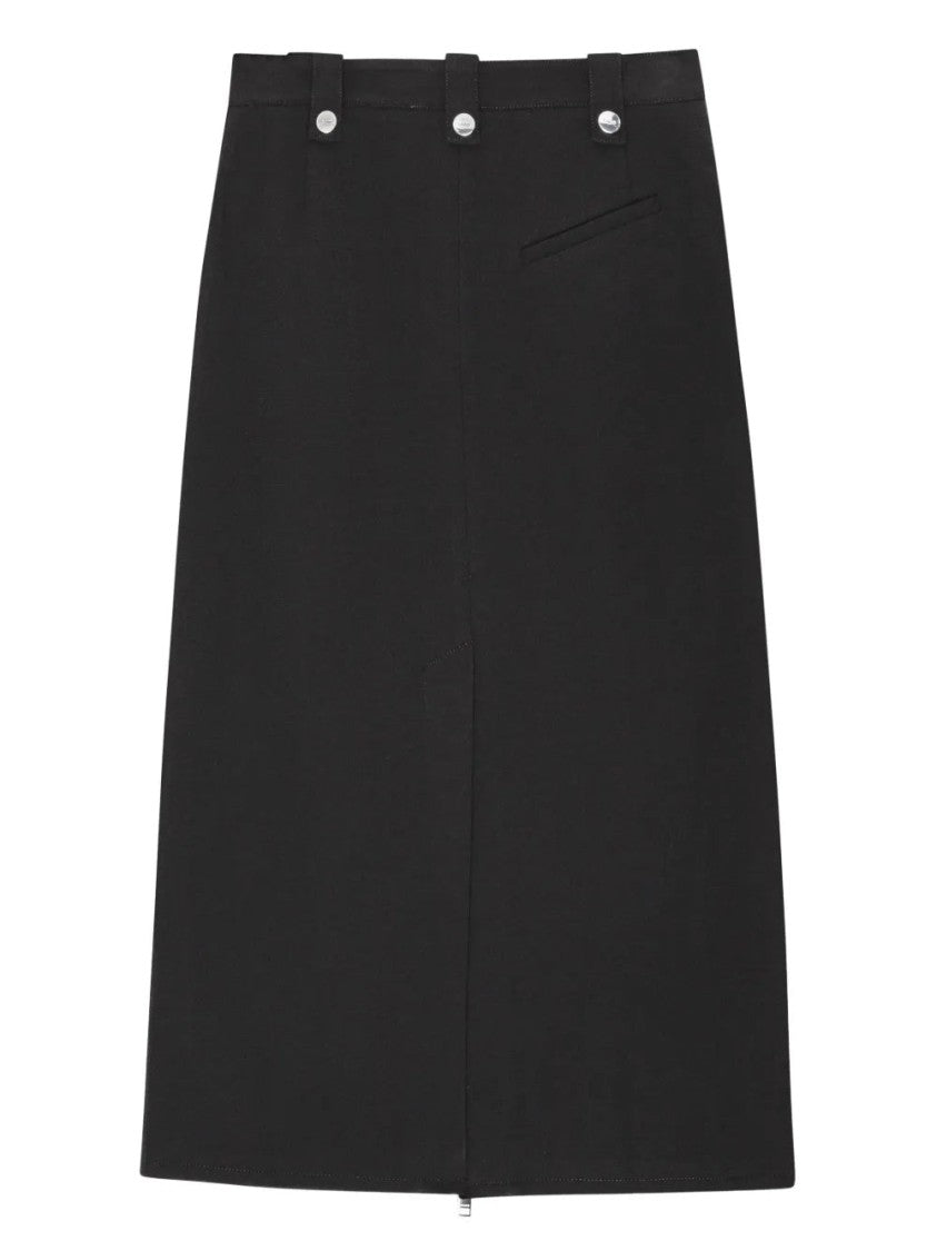 Ganni Bonded Crepe Long Skirt