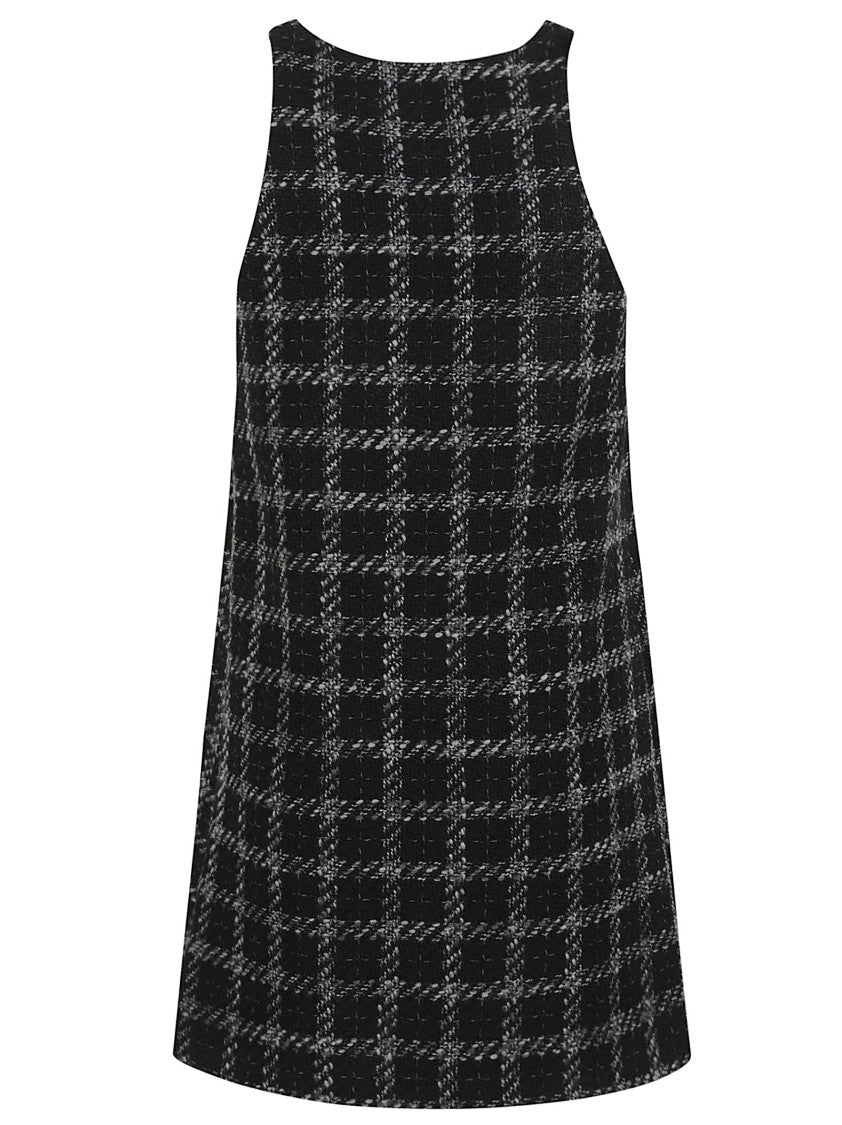 Diesel Sleeveless Mini Dress With Classic Checkered Pattern