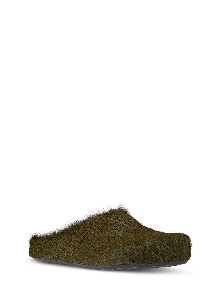 Marni Textured Slip-On Mules In Calf Hair