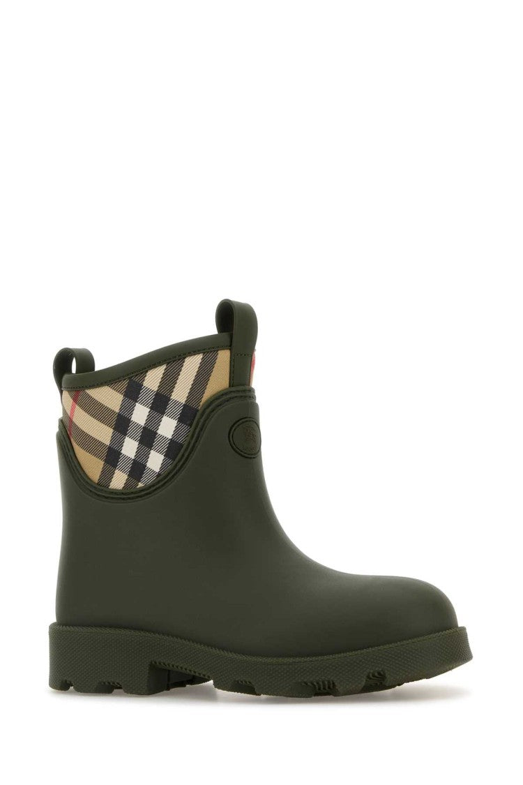 Burberry Olive Green Rubber Marsh Stamp Ankle Boots