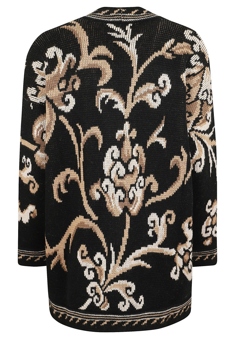 Etro Floral Jacquard V-Neck Knit Top