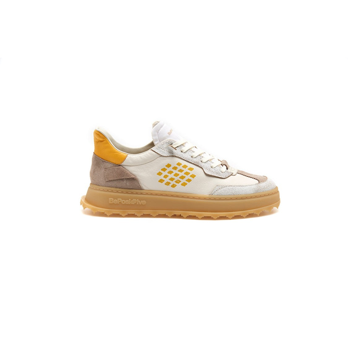 Bepositive Leather Suede Asymmetric Wing Sneakers