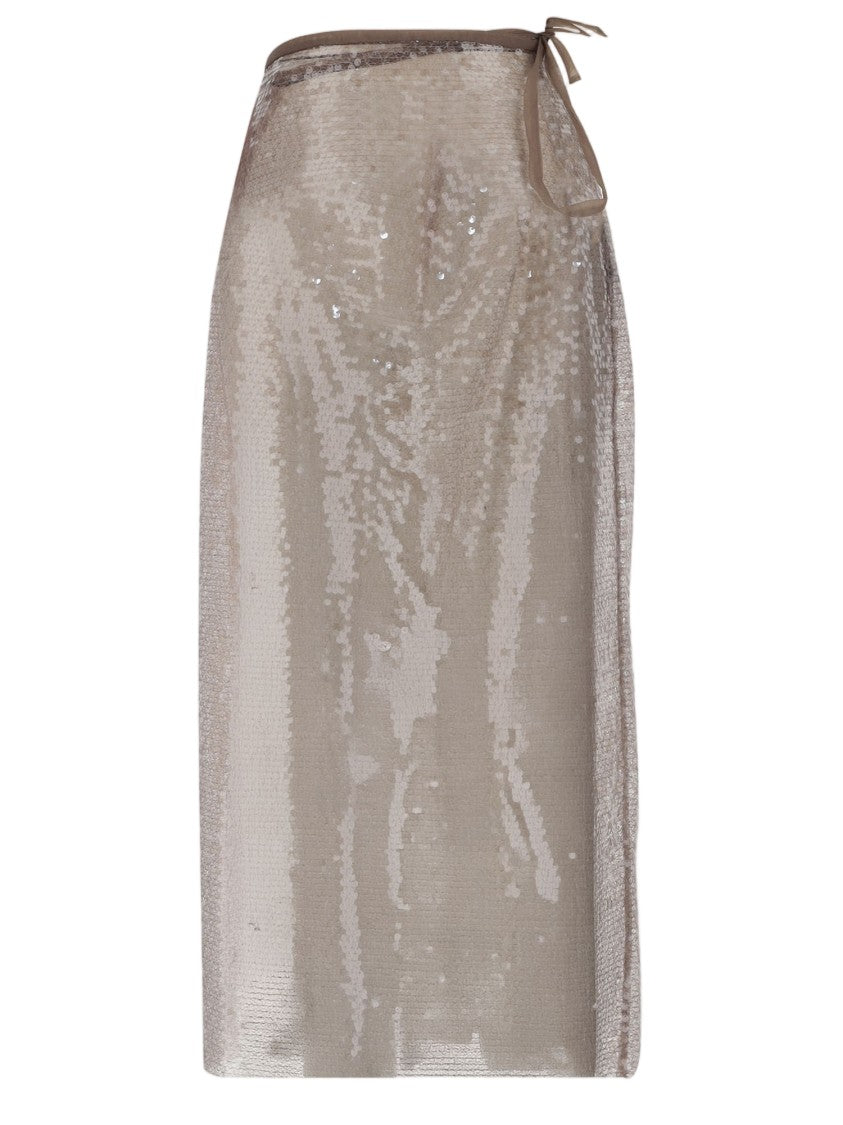 Niccolò Pasqualetti Sequin-Embellished Nylon Skirt With Side Tie Closure