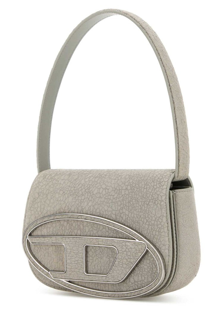 Diesel Light Grey Leather 1Dr Shoulder Bag