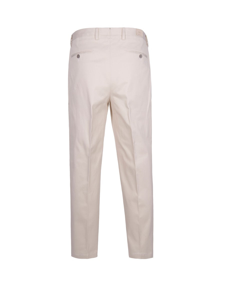 Briglia Cream Tailored Cotton Trousers