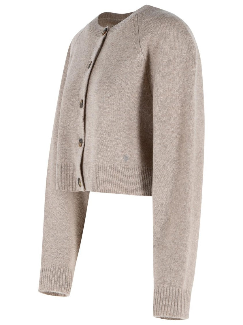 Loulou De Saison 'Heike' Cropped Cardigan In Beige Cashmere