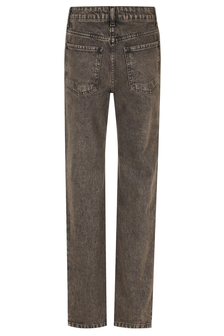Federica Tosi Brown Sandblasted Straight-Leg Cotton Jeans
