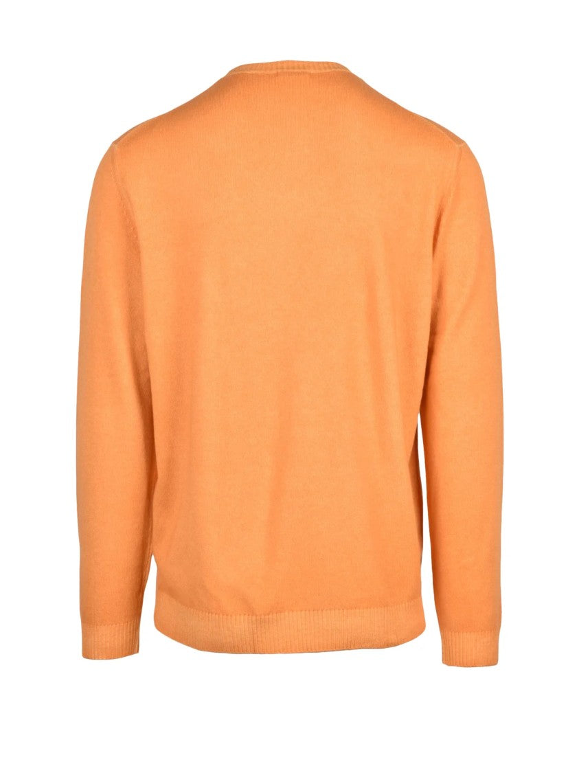 Malo Yellow Virgin Wool Crewneck Sweater