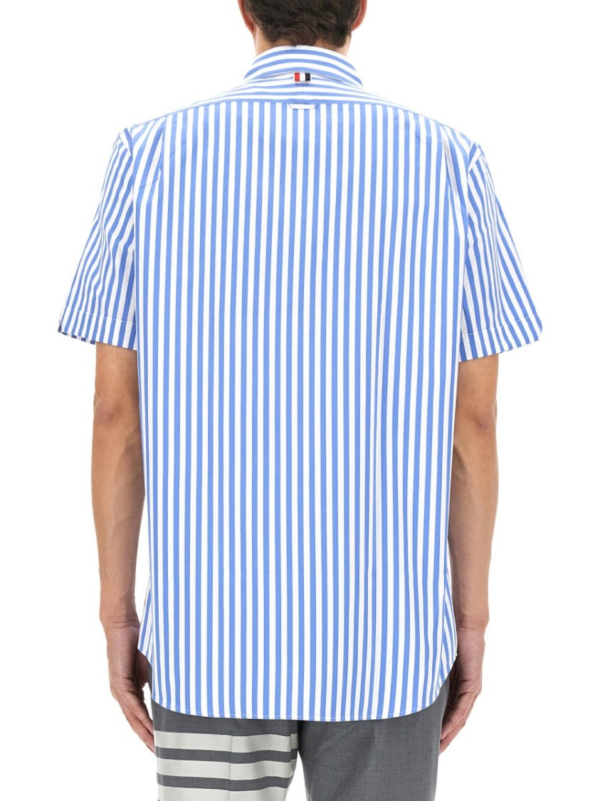 Thom Browne Vertical Striped Short Sleeve Shirt