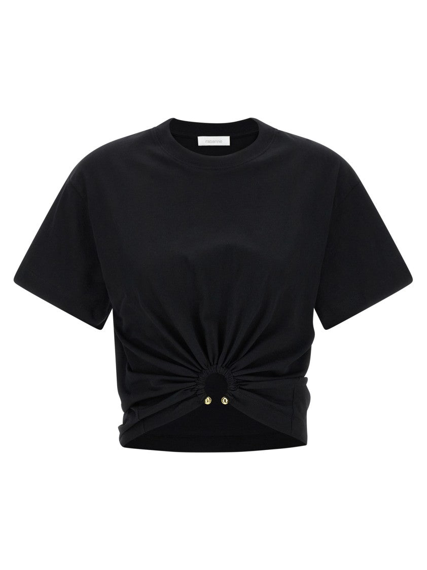 Paco Rabanne Cropped Black T-Shirt