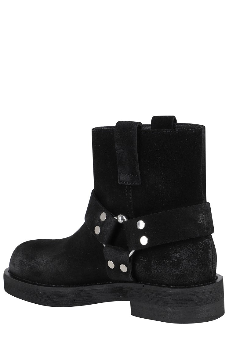 3Juin Black Suede Ankle Boots With Square Toe