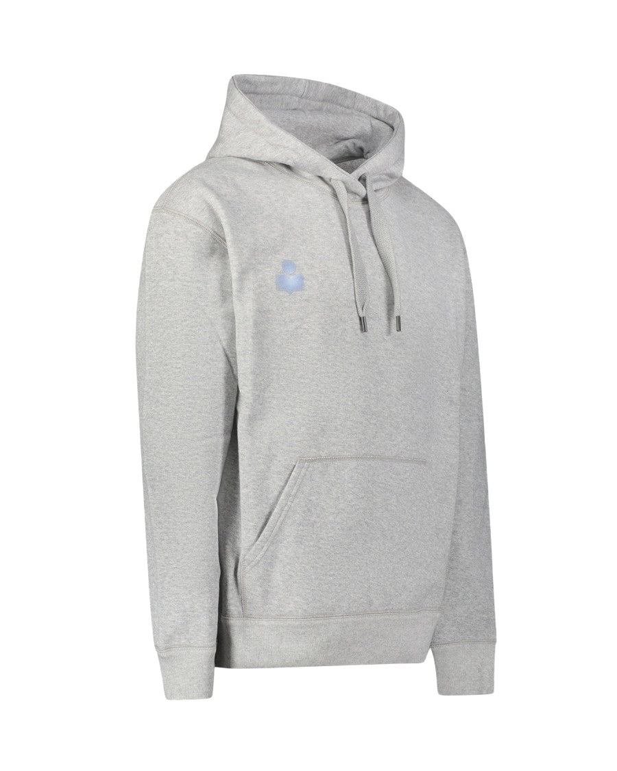 Isabel Marant Kangaroo Pocket Grey Hoodie With Drawstring Detail