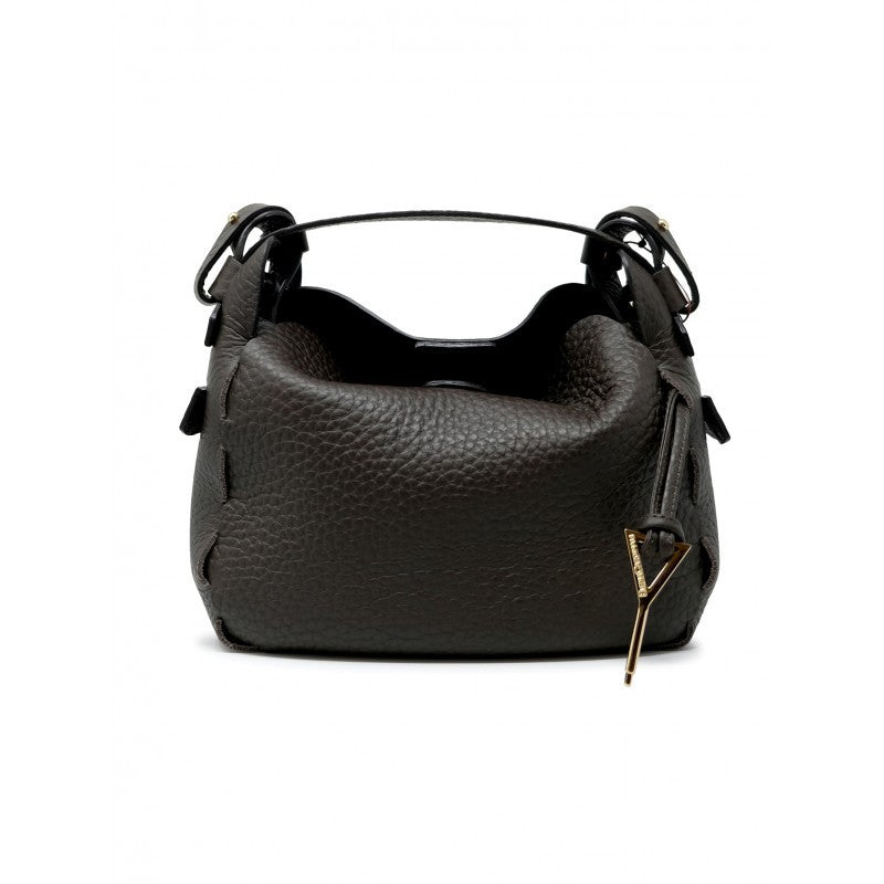 Elena Cardinali Brown Leather Handbag