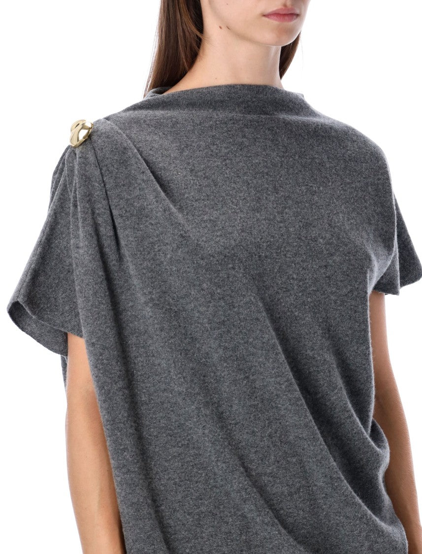 Fabiana Filippi Wool Blend Drape Top