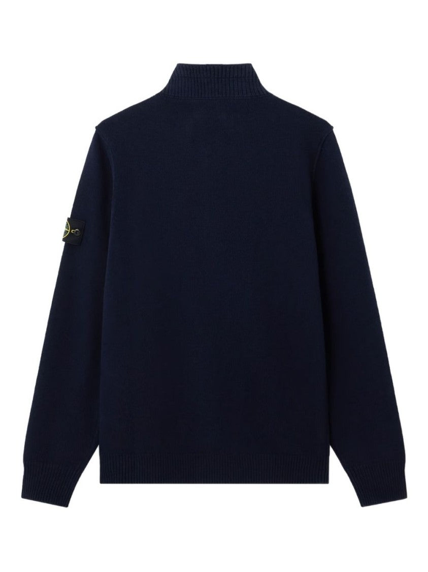 Stone Island Deep Navy Wool Blend Sweater