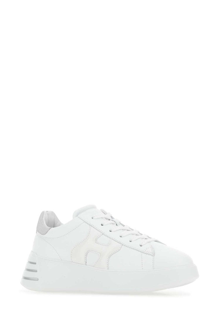 Hogan White Nappa Leather Rebel Sneakers