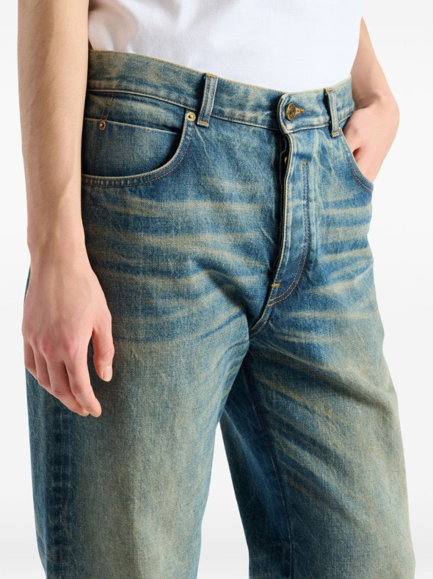 Balmain Vintage-Inspired Relaxed Fit Denim Jeans With Classic Five-Pocket Styling