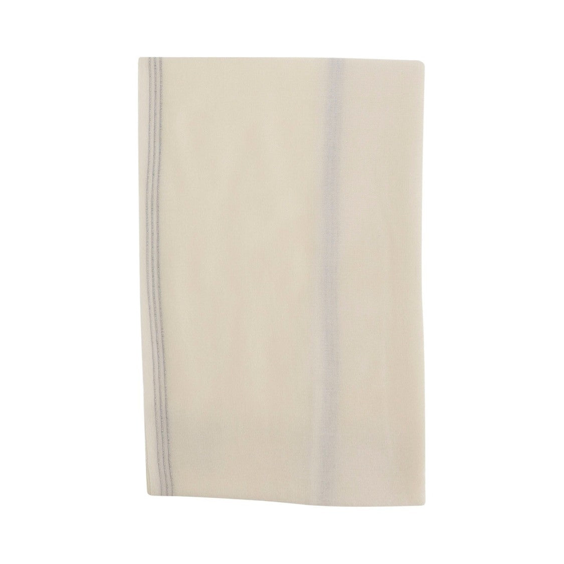 Faliero Sarti Rectangular Ivory Scarf With Metal Thread Trimming