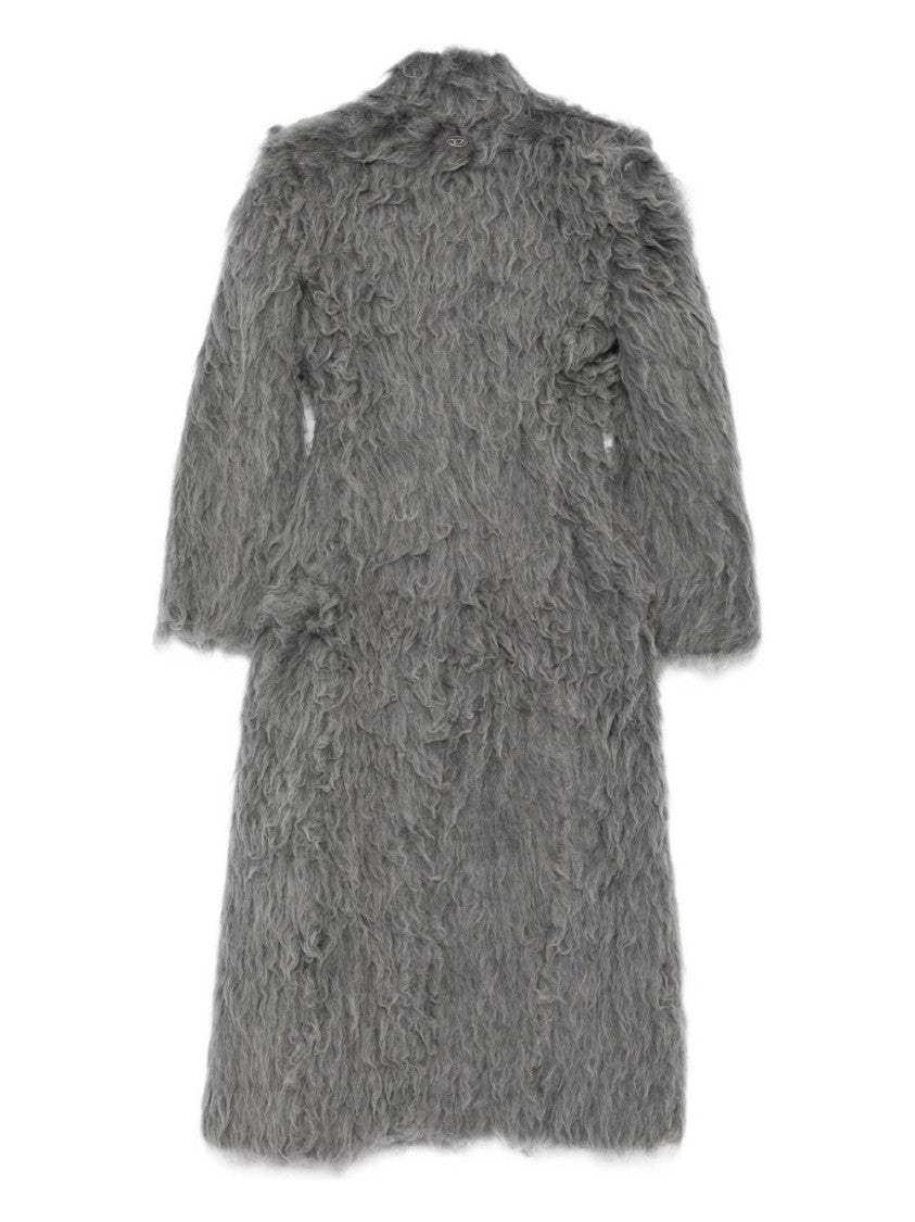 Diesel Textured Fleece Long Coat