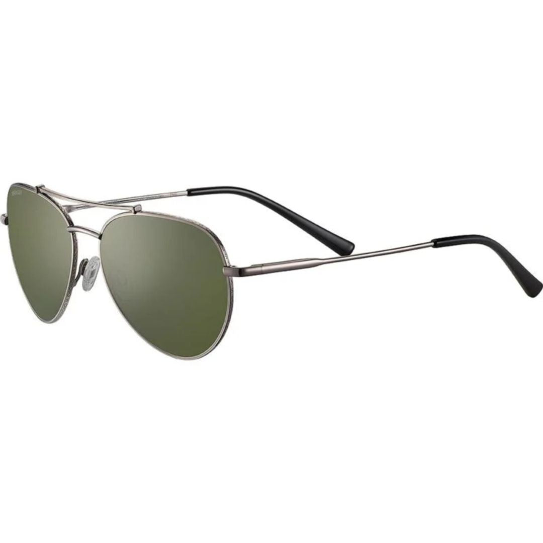 Serengeti Pete Classic Aviator Sunglasses With Metallic Frame