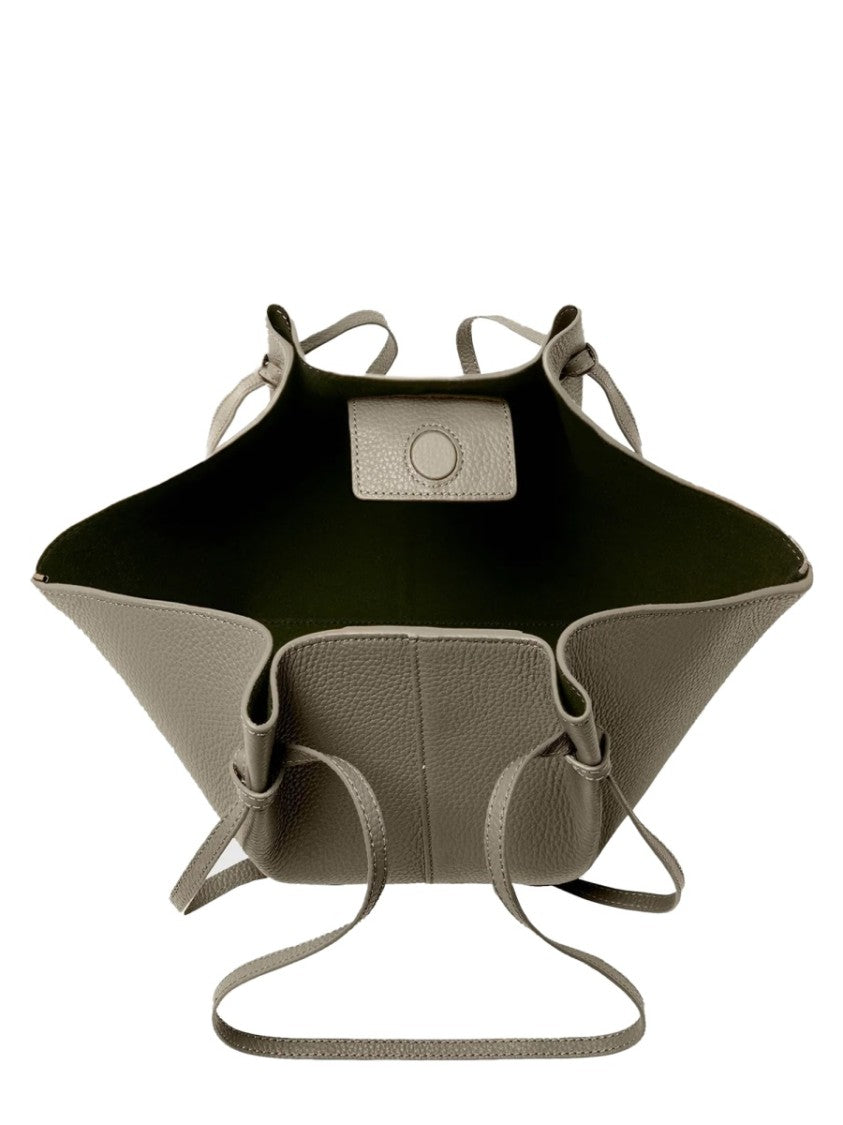 Yuzefi Winged Silhouette Pebbled Leather Tote Bag