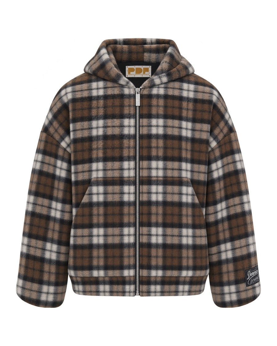 Pdf Earth Tone Forte Plaid Zip-Up Hooded Jacket