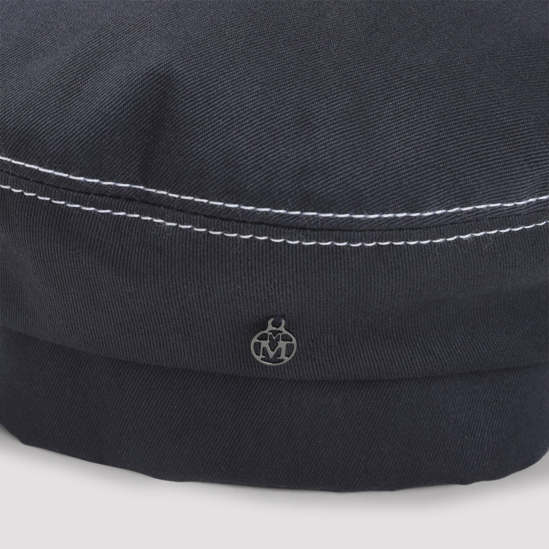 Maison Michel Structured Cotton Hat With Bow And Metallic Detail