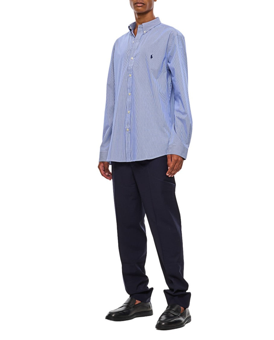 Polo Ralph Lauren Light Blue Long Sleeve Sport Shirt With Embroidered Logo