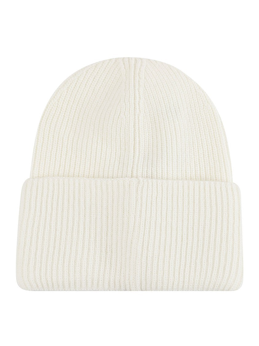 Moncler Ribbed Knit Beanie With Folded Cuff