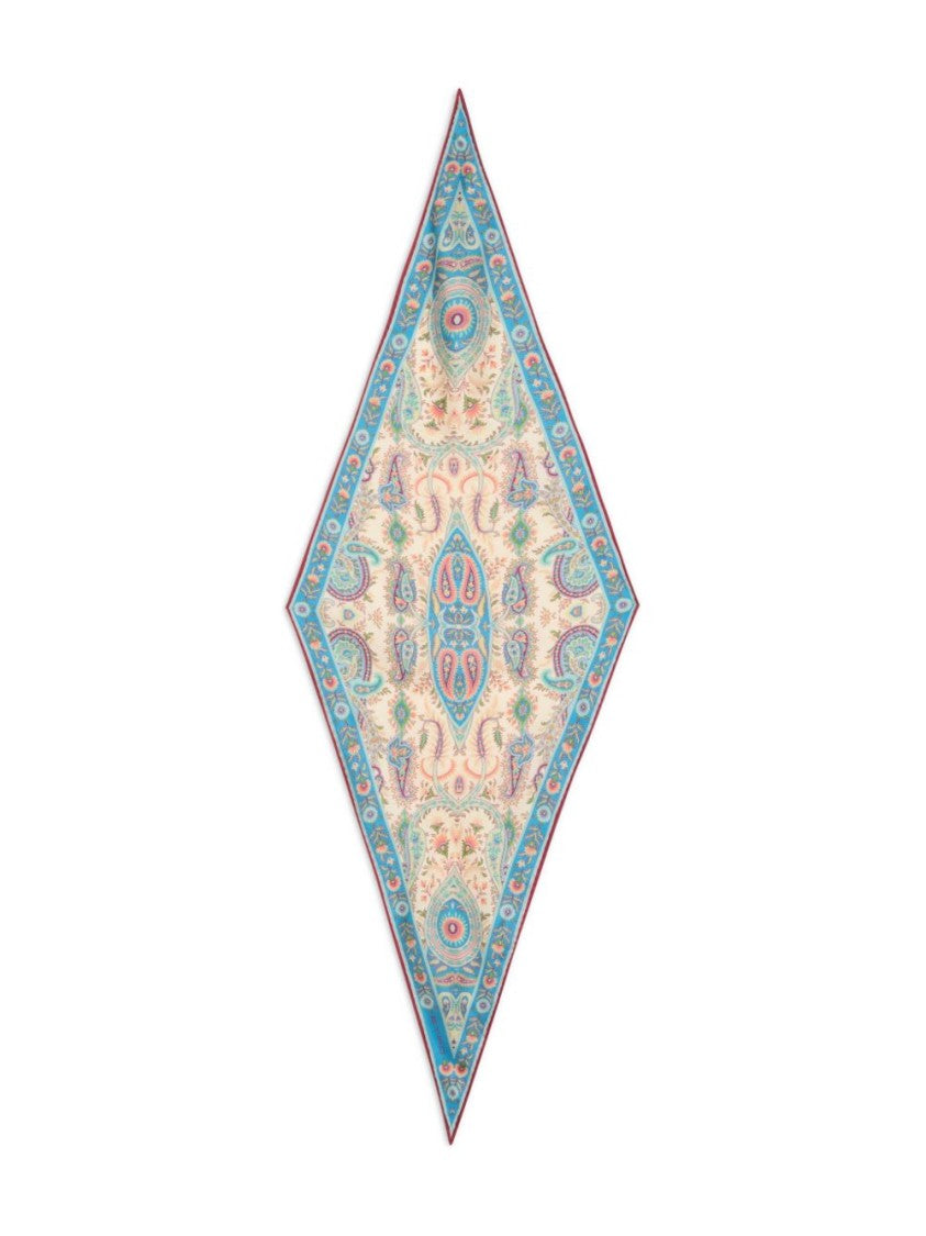 Etro Paisley Print Silk Scarf With Design